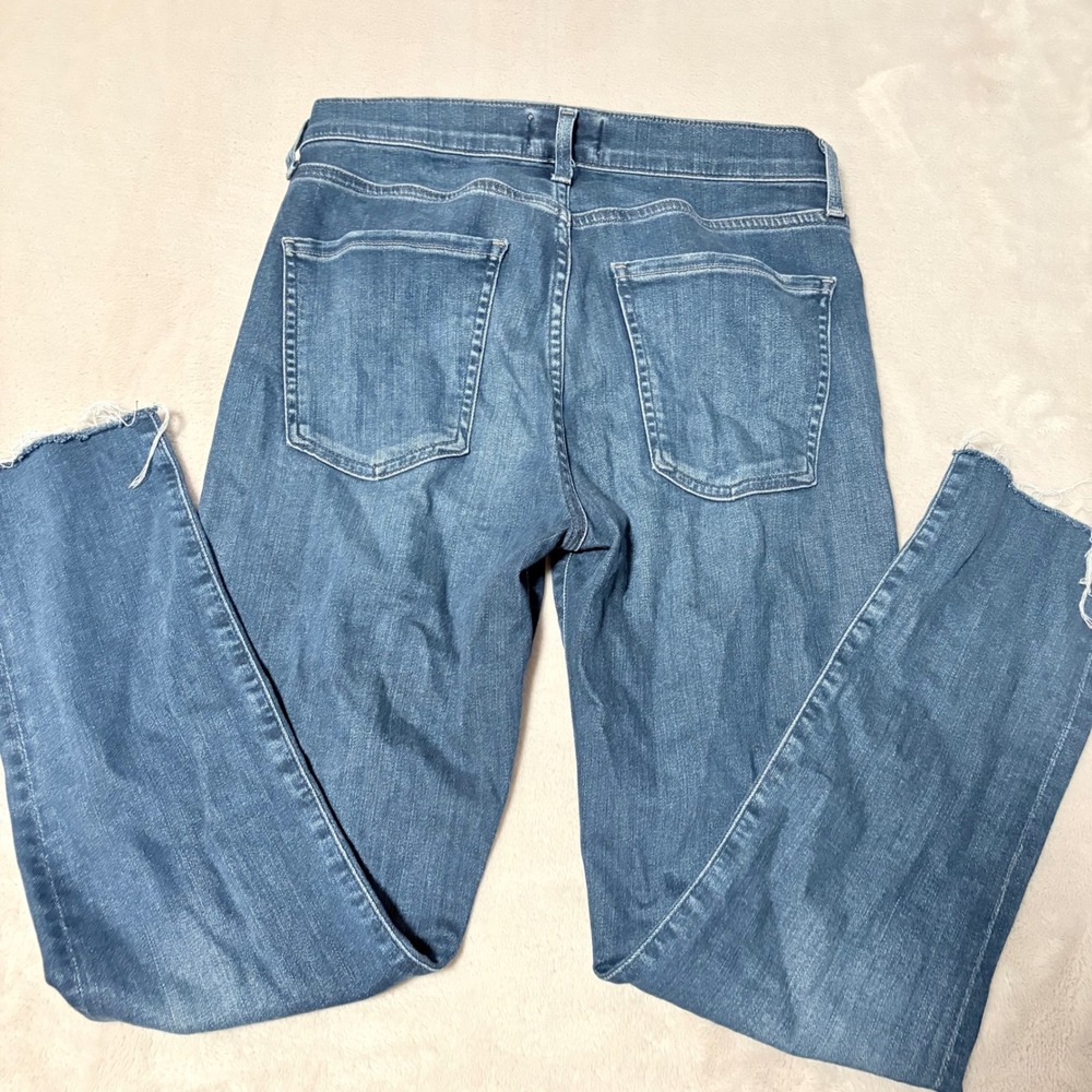 AGOLDE Sophie High Rise Skinny Jeans Womens Blue Size 28 Raw Hem Stretch Denim